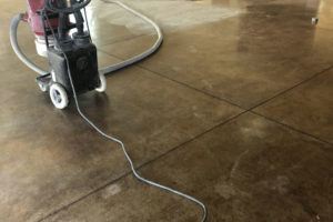clear polyaspartic garage floor before