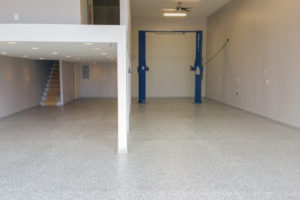 custom garage floor after polyaspartic coating
